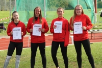 Die roten Teufel (v.l.): Lea Rogge, Annika Straub, Jana Klee und Antonia B&ouml;ttiger