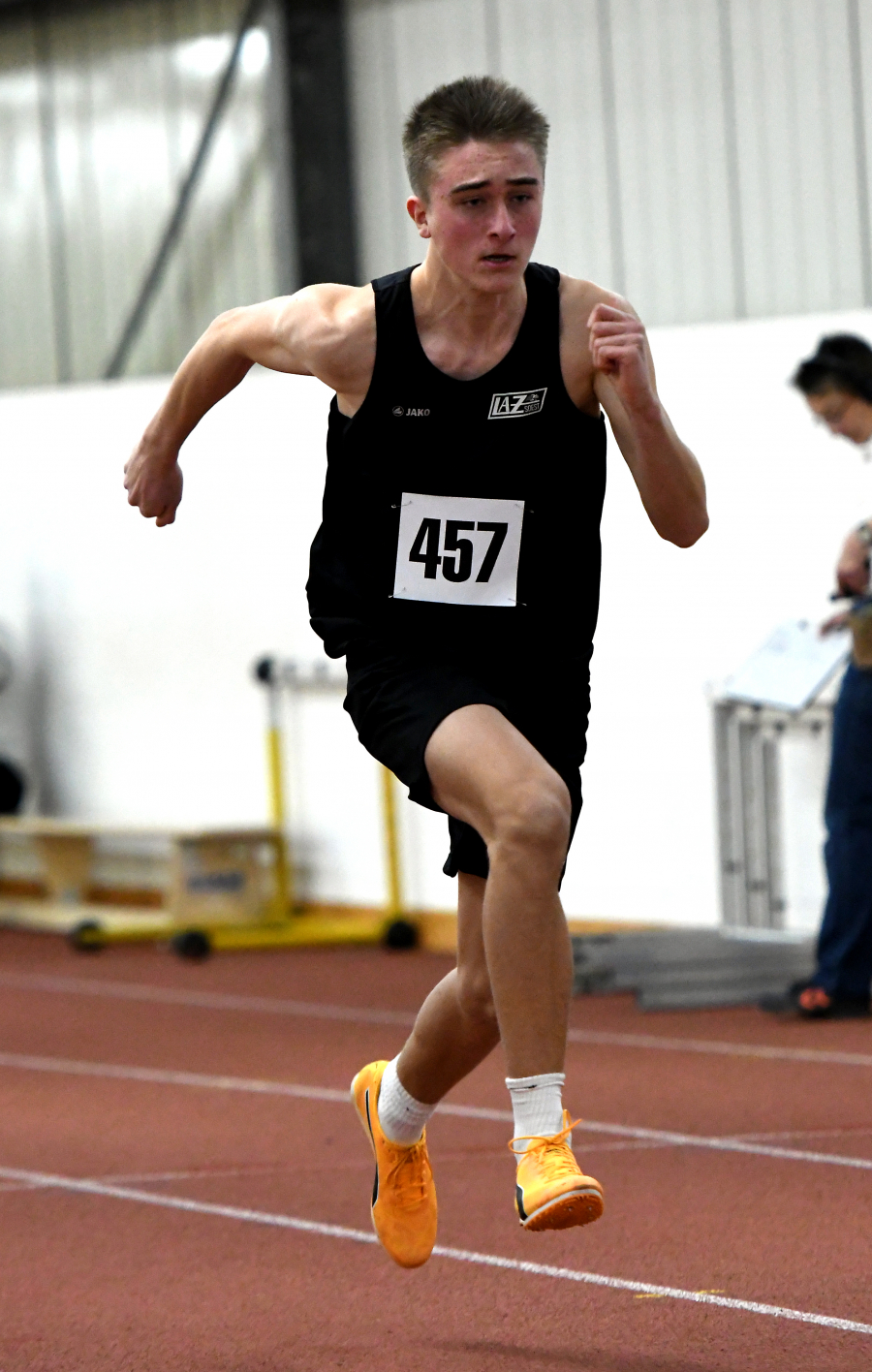 Mehrkampftalent Rafael Hesse (M15) vom LAZ Soest geht bei den Westfalenmeisterschaften in Dortmund &uuml;ber 60 Meter und im Dreisprung an den Start. Foto: Bottin
