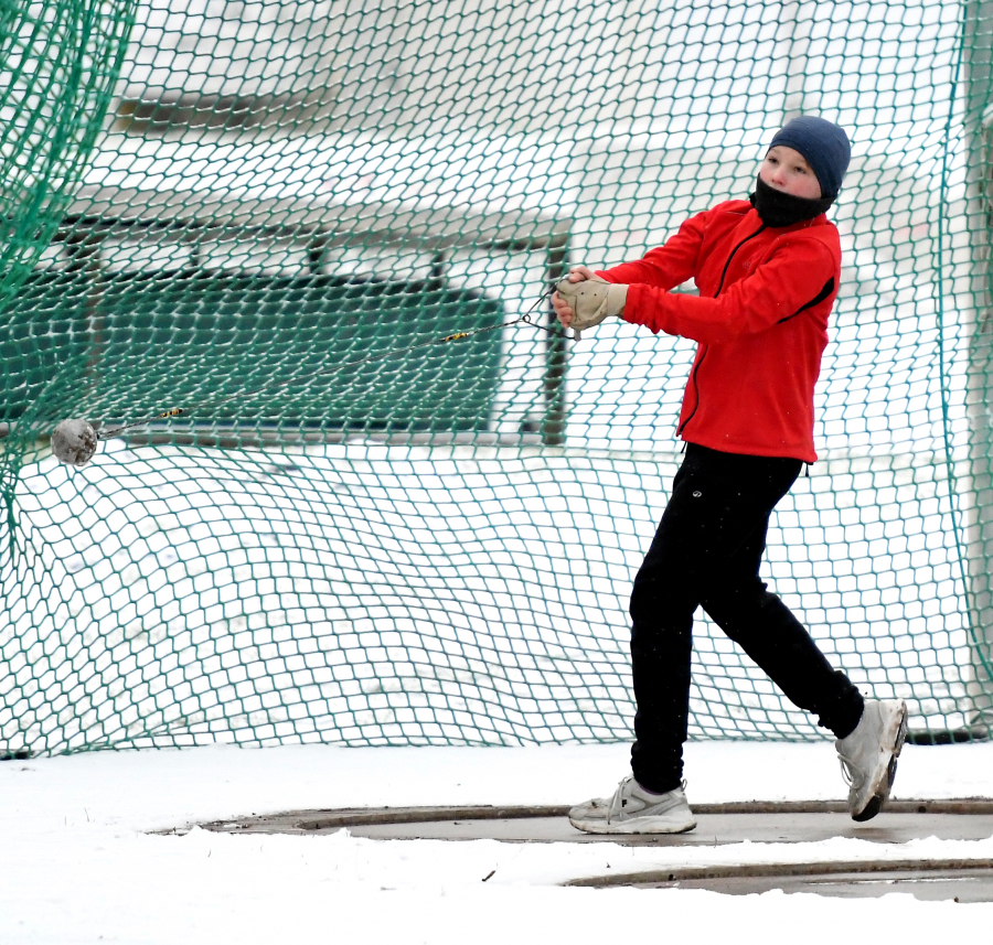Hammerwurf-Deb&uuml;tant Til Jaschke ( M12) vom LAZ Soest erzielte mit 16,81 Meter eine gute Einstiegsweite. Foto: Bottin