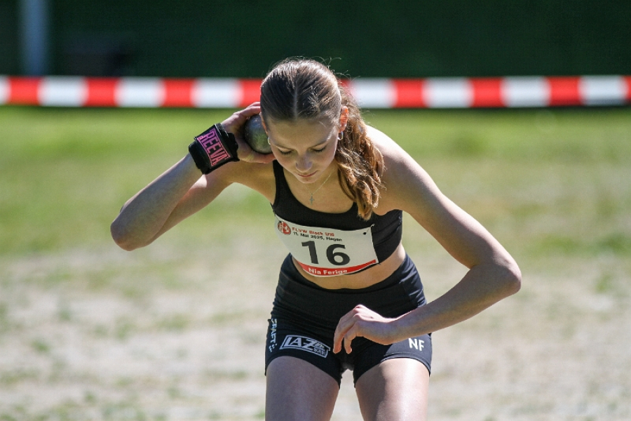 Nia Ferige beim Kugelsto&szlig;en. Foto: Reinhard