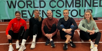 Die deutschen Teilnehmerinnen in Tallin (von links): Marie Dehning, Lara Siemer, Janina Lange, Lucie Kienast und Laura Vo&szlig;.